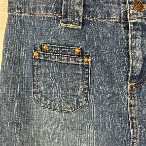 Old Navy Jean Mini Skirt Pockets Vintage Y2K 2000s Dark Wash Women's Size 4 - Picture 3 of 9